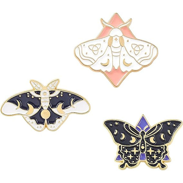 Fjäril emalj pin set cool skräck emalj knappnål brosch