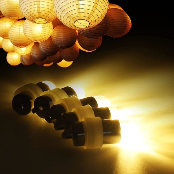Ballonlys, 30 stk. Mini LED-lanternelys, batteridrevne mikro-LED-lys til papirlanterner, balloner (varm hvid)