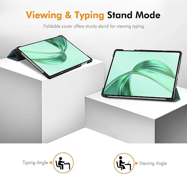 Til Honor Pad X8a Trifold Stand Cover PU Læder+PC Tablet Case - Grå