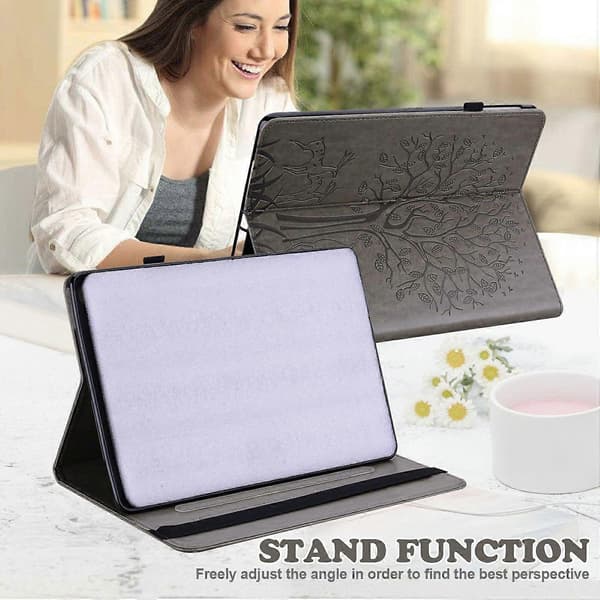 Til Honor Pad X8a Etui PU Læder Stand Træ Hjort Mønster Tablet Cover - Grå