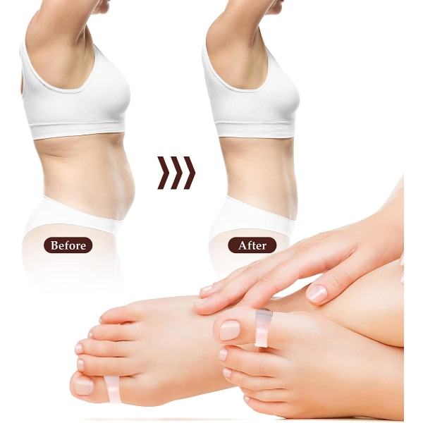 4 par 8 delar silikon magnetisk tåring Fotmassage tåring ger fotmassageverktyg för kvinnor och män