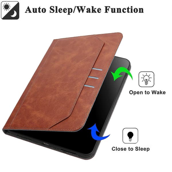 Plånboksfodral för iPad Air (2022)/(2020) Auto Wake/Sleep Läder Flip Tablet Cover Kohud Textur