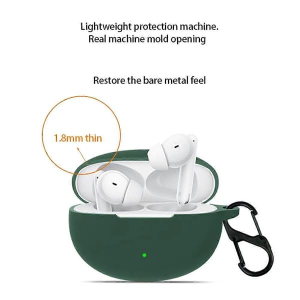Silikonfodral för Oppo Enco Free 3 Bluetooth Hörlurar Laddningsfodral Skydd med Spänne