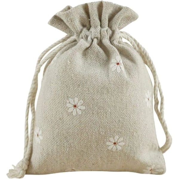 20 kpl:n sarja hamppupellavapusseja, juuttipusseja, joissa kiristysnauha 13*18 cm