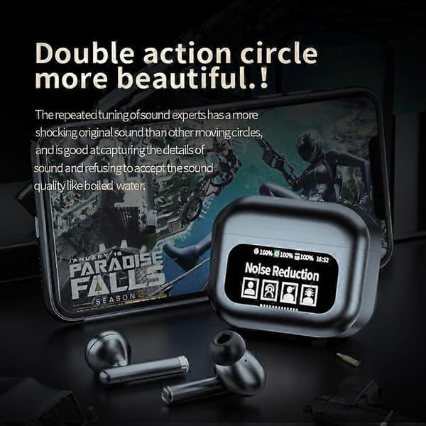 Typ A YW06 E-sport Headset In-Ear Bluetooth Headset Trådlösa Hörlurar med Touch Screen Laddning