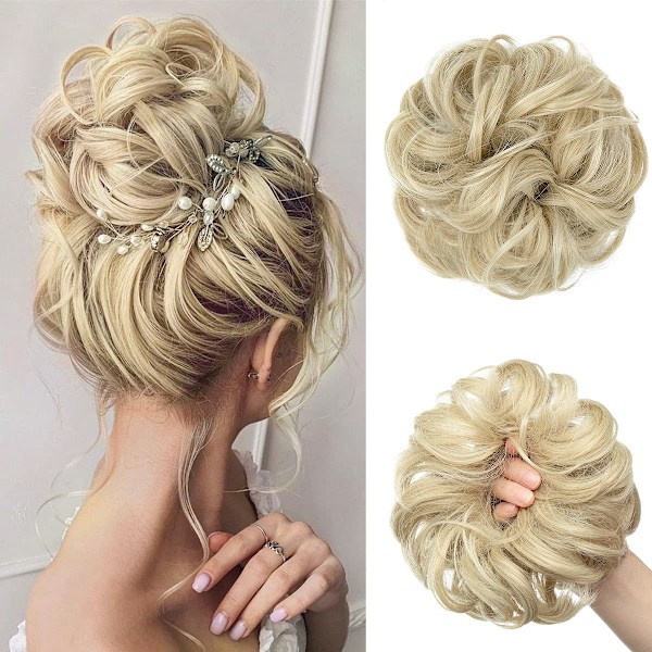 Peruk med elastiskt band, stor bulle peruk, 1 st Style 1