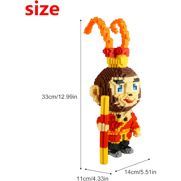 Mikro Byggeklodser Mini Kæledyrs Byggelegetøj Klodser til børn Monkey King model 4749