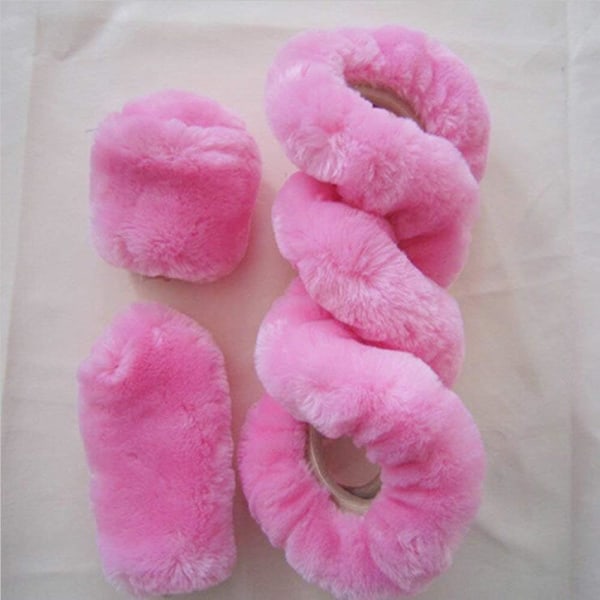 3 st vintervarm plysch rattmuff handbromsskydd växelspakskydd biltillbehör, rosa