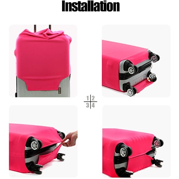 Tjock Anti-damm Resväska Skyddande Överdrag Elastisk Solid Färg Resväska Överdrag Red L