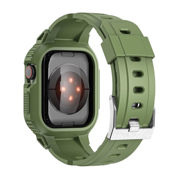Kompatibel med Apple Watch-armband 41mm / 40mm silikon med stöttåligt skal grönt