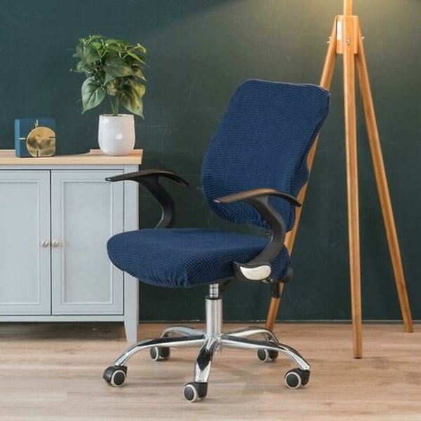 Kontorstol Svingbar Stretch Sofa Trekk Setetrekk for Kontorstol Svingstol, Mørkeblå