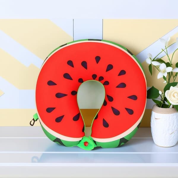 Resekudde, frukter U-formad kudde PP bomull nackkudde bil resekudde resetillbehör-vattenmelon Watermelon