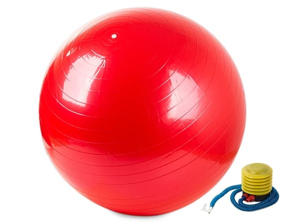 Træningsbold / Pilatesbold med pumpe - 65 cm red