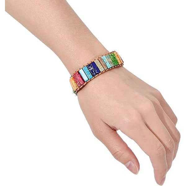 7 Chakra armbånd til kvinder med ægte sten læder wrap helbredende perle armbånd kvinder mænd Boho venskabssmykker