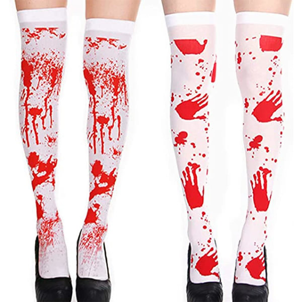 Damstrumpor Höga strumpor för Halloween Cosplay Kostym, 2 par Fake Blood  Tube Zombie Fancy Dress，Ladies Stained Halloween Costume (68cm) bd6a |  Fyndiq