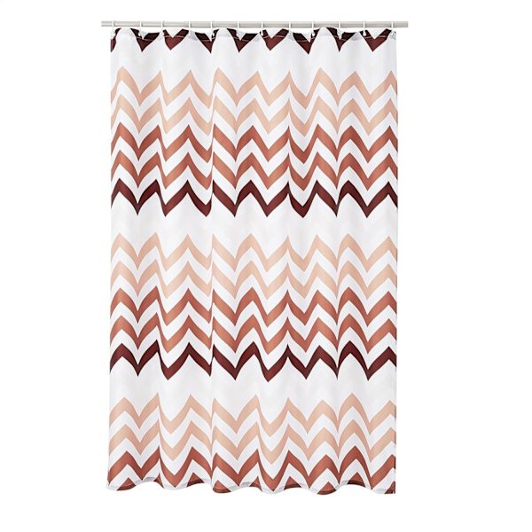 Dusjforheng i stoff - 72 x 72 tommer, for baderom 72''x72'' Orange Ombre Chevron