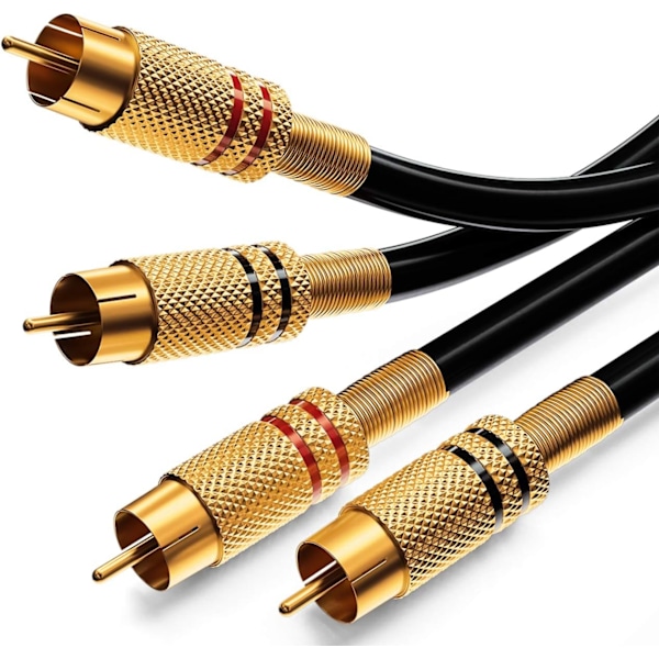 1,5 m RCA-audiokaapeli 2x RCA-liitin - 2x RCA-liitin HiFi-audiokaapeli RCA-liitin täysmetallipinnoite