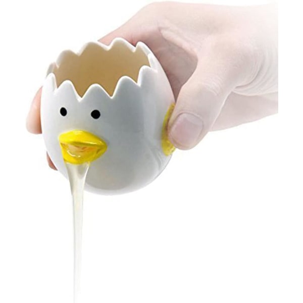 Cute Egg Separator, Ceramics Vomiting Chicken Egg Yolk Egg White Divider, Portable Egg Filter Splitter Tool