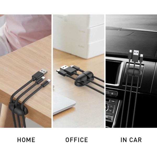 6-pack sladdhållarklämmor för skrivbord, starkt självhäftande organizer för att organisera USB -laddningskabel
