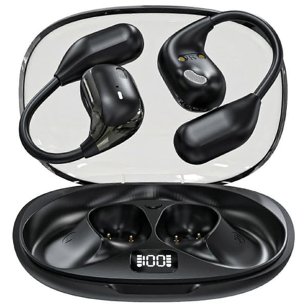 Typ A JM15 OWS Trådlösa Bluetooth Hörlurar Digital Display Öronkrok Musik Samtal Headset