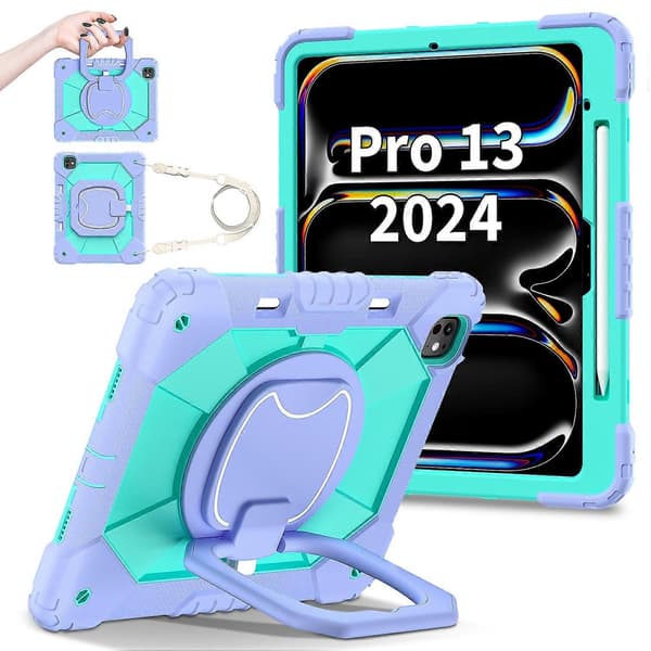 Støtteveske i silikon+PC for iPad Pro 13 (2024)