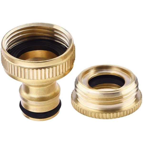 3/4\" & 1/2\" BSP 2 i 1 Messing Metall Utendørs Hage Slange Kran Kobling Gjengede Kran Adapter 2 Pakk