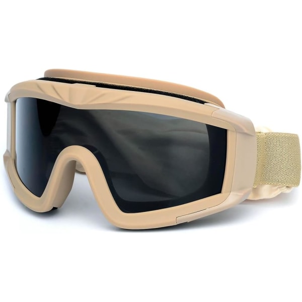 Airsoft Tactical Goggles med 3 utbytbara linser, militära skjutglasögon