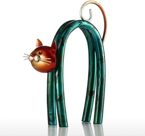Metallskulptur Liten Modern Katt för Dekoration
