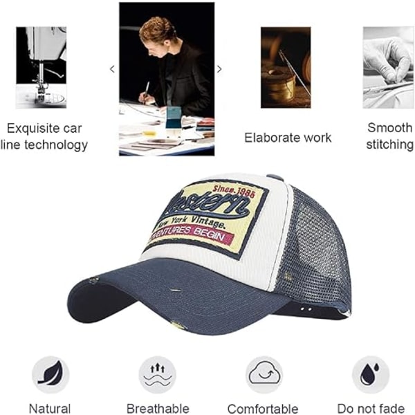 Baseball-lippis, verkkolippikset, unisex, kirjailtu kirjainpaikka, rento lippikset, hip hop -aurinkolippikset Grey