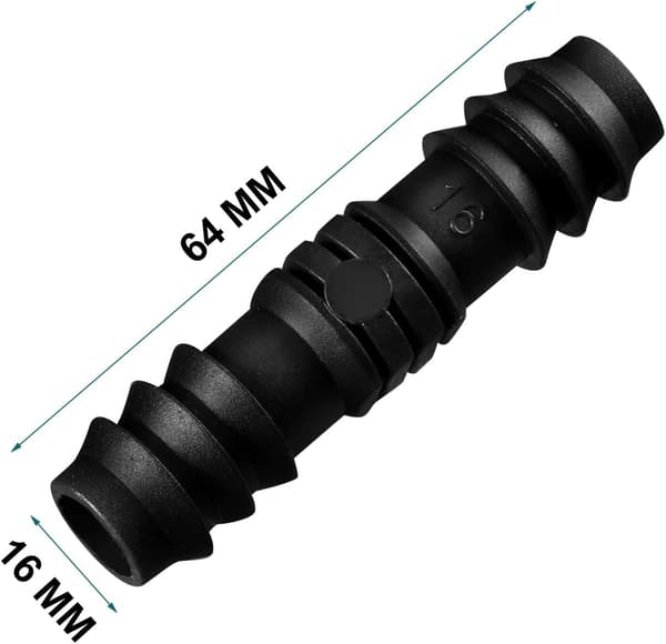 8 stk. 1/2 tommer (16mm) have slangeforbindelse i plast til drypvanding