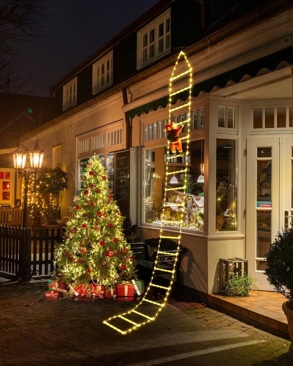 LED julelys - 3 meter dekorative julelyskæder med julemand, julepyntlys til indendørs og udendørs, vindue - varm hvid Warm White