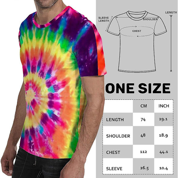 Hippie-kostymer Hippie T-shirt Hippie-peruker Set för kvinnor och män - Inkluderar