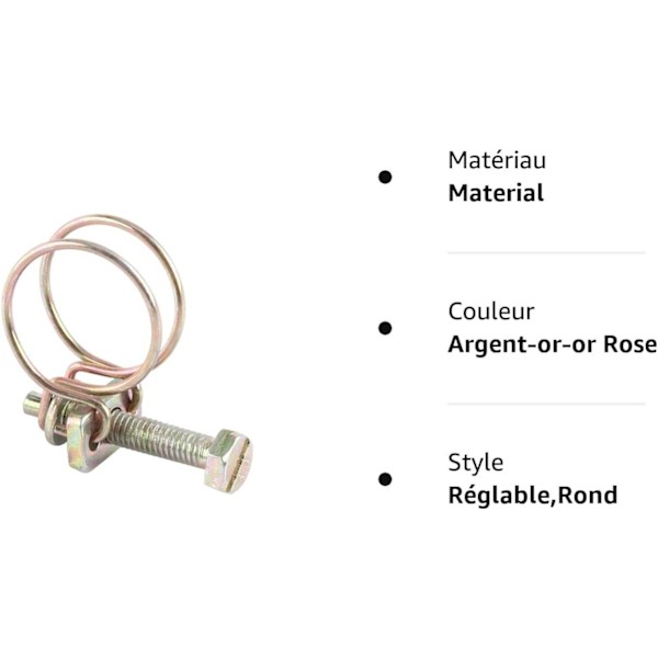 10 stk. Dobbelt slangeklemmer Justerbare slangeklemmer Slangeklemmer Vandrørsklemme Rustfrit stål Klemme (29mm（25-29）)