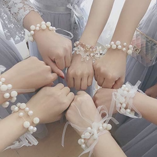 Bröllop brud brudtärna handblomma, corsage armband bröllopsplanerare handleds corsage handledsblomma
