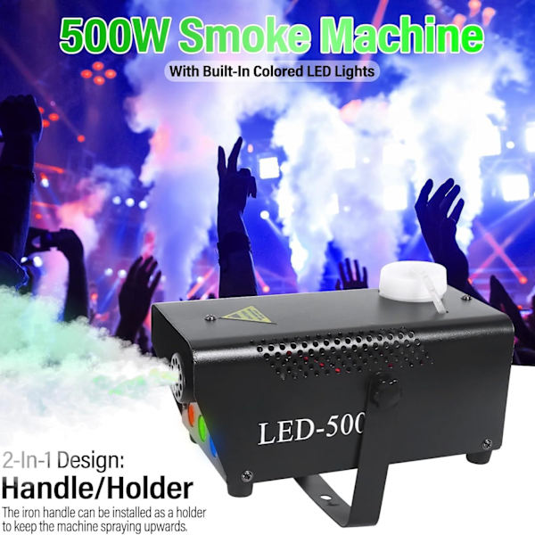 Led 500w Luftkolonne 12v Røykmaskin Trådløs Kontroll Tåkemaskin Tåkegenerator Scenetåke Ejektor Med Fjernkontroll For Sceneparty Ktv EU-plugg European regulations