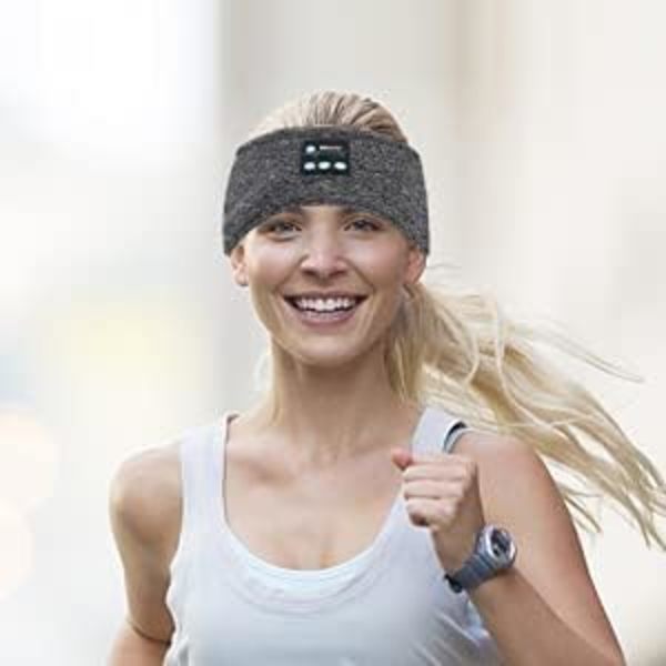 Bluetooth-pannband för sömn, mjuka trådlösa musikpannband för sport, långvariga sömnlurar med HiFi-stereohögtalare Grey