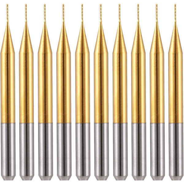 Sett med 10 titan-karbid graveringsbits 3,175 mm x 0,5 mm x 3 mm