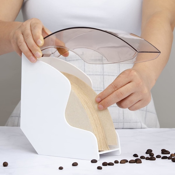 Kaffe Filterhållare, Kaffe Filterlåda med Dammtätt Lock, Filterpappershållare