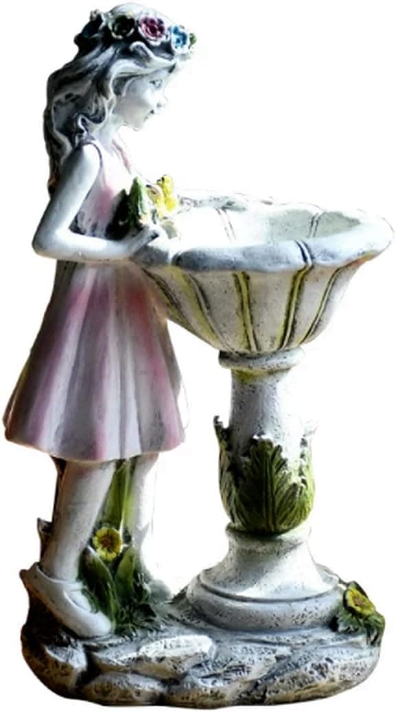 Solcelle lanterne havedekoration fe engleharpiks figur statue skulptur dekoration