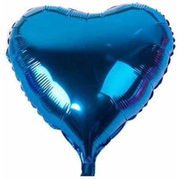 30 st Hjärtfolieballong för födelsedagsbröllopsdusch Alla hjärtans dag (blå)