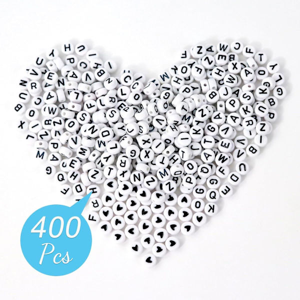 400 kpl Kirjainhelmiä - Aakkoshelmiä Rannekkeisiin Ja Avaimenperiin