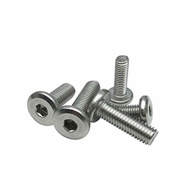 10-pack rostfria sexkantskruvar med platt huvud och sexkantsskruvskalle (M6 x 35 mm)