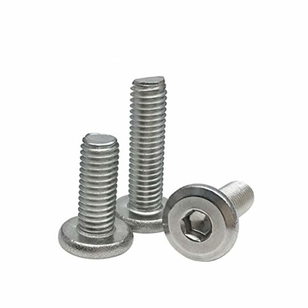 10-pack rostfria sexkantskruvar med platt huvud och sexkantsskruvskalle (M6 x 35 mm)