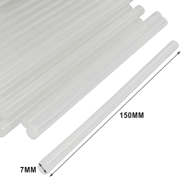 Heta limpistolar 7x150mm transparent lim för 7mm limpistol - 36-pack