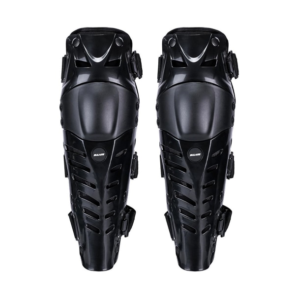 Upgraded Knee Pads Motorcycle Knee Protective Knee Shin Guards Protector Kit Motocross Racing (Full Black)