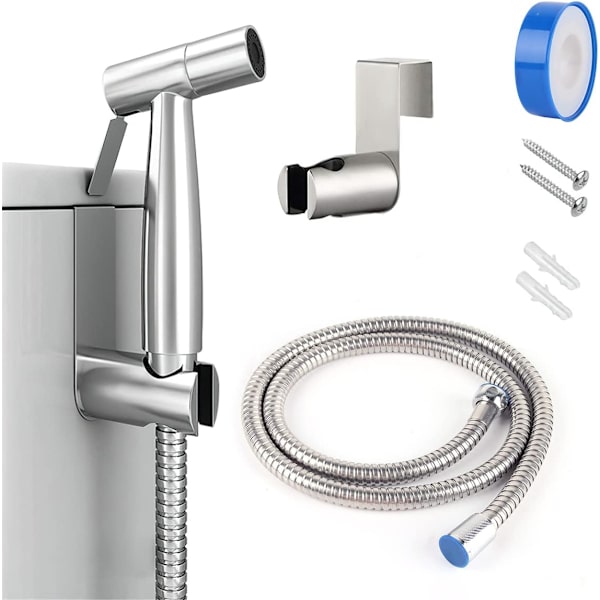 Toalettspray, Toalettsprayset i Rostfritt Stål, Justerbart Vattentryck, Bidet Spray för Personlig Hygien/Toalettrengöring
