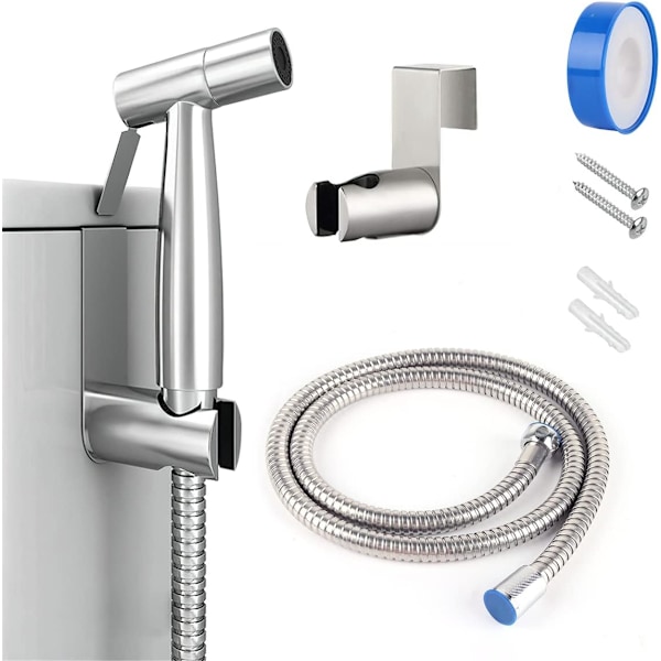 Toilet Sprayer, Stainless Steel Toilet Sprayer Kit, Adjustable Water Pressure Toilet Sprayer, Bidet Sprayer for Personal Care/Toilet Cleaning