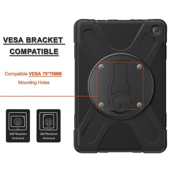 Etui med støttefod til Amazon Fire HD 10 (2023) PC+Silikone Tablet Cover