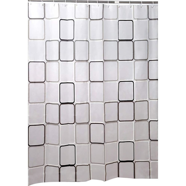 Bruseforhæng vandafvisende 180 x 200 cm bruseforhæng med bruseforhængsringe