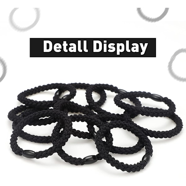 12 stycken elastiska hårband i bomull, flätade hårband, flätade hästsvansaccessoarer för kvinnor (blandade färger) Set 3